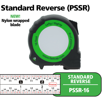 FastCap ProCarpenter Standard Reverse Tape Measure, 16 ft (Lefty/Righty)